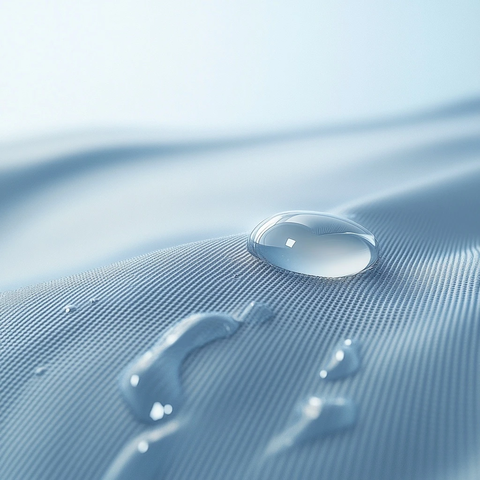 水滴滑落织物表面