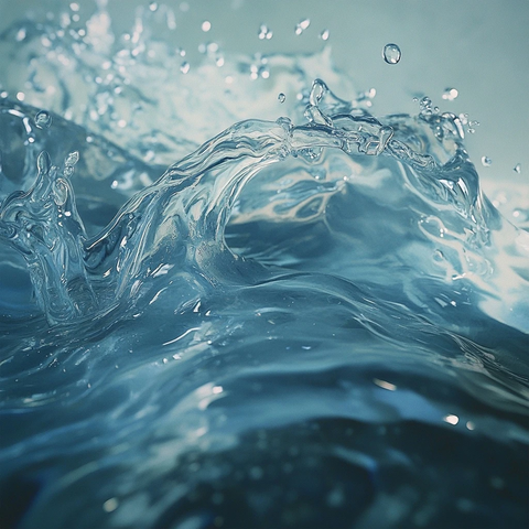 清水倒入玻璃瞬间