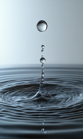 水滴牛奶落入水面