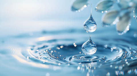 悬浮水滴内含小水滴与植物纹理