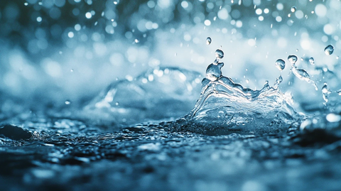 水滴流过淋浴头