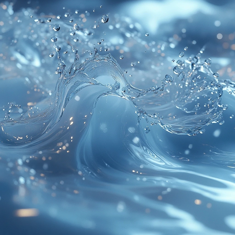 轻柔水滴飘逸静谧蓝