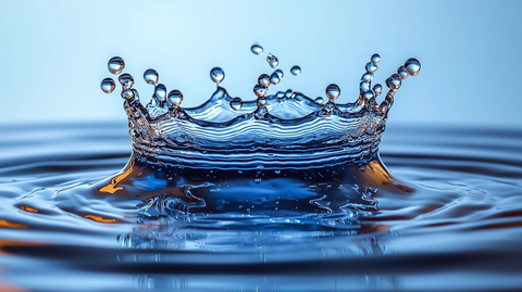 水滴冲击水面飞溅瞬间