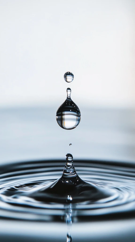 水滴下落瞬间特写