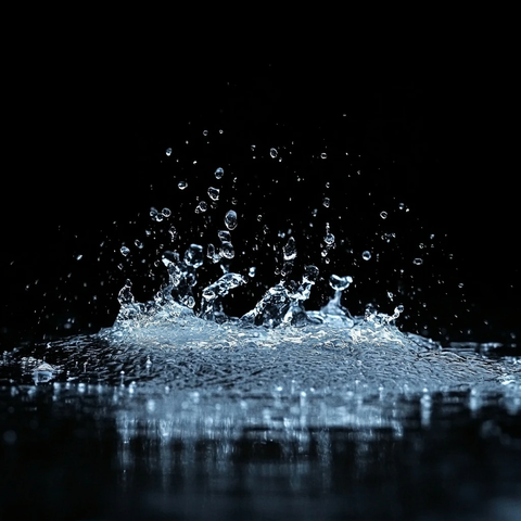 雨水弹跳黑色地面