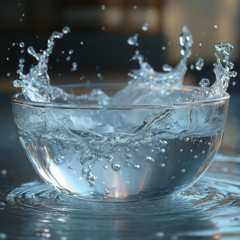 玻璃碗水花溅出渲染