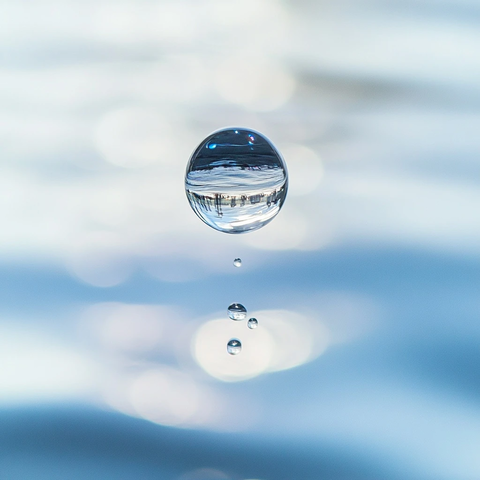水滴穿行天空捕捉彩虹