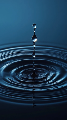 水滴落水形成波纹特效