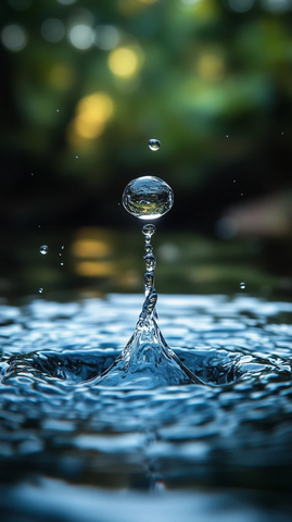 水滴落水形成舞者形态