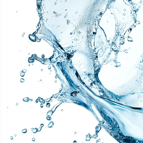 蓝色液体喷溅透明质感