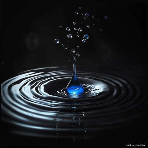 化学滴落静水中的蓝色