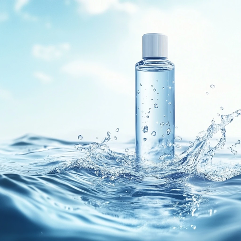 波光水面上漂浮的洗面奶