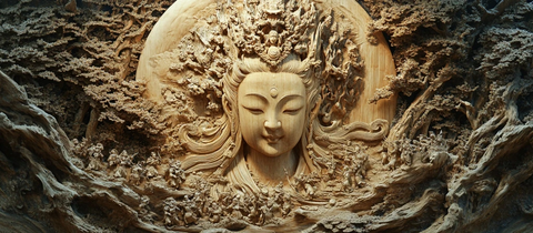 精美的传统木雕观音像