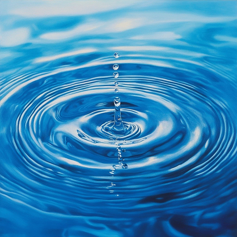 雨滴落入清澈水池