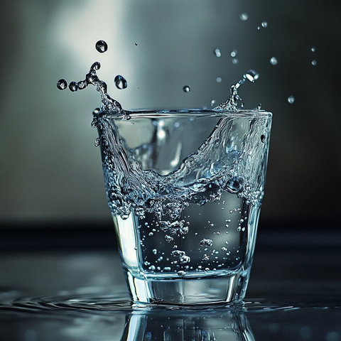 玻璃落水溅起水滴