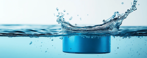 蓝色圆柱落水角度的观察