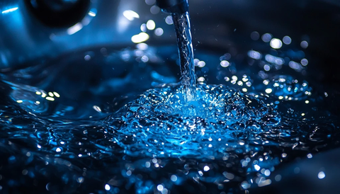 蓝色水滴暗水龙头