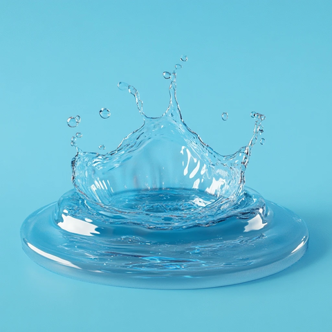 水滴飞溅蓝色背景再生效果