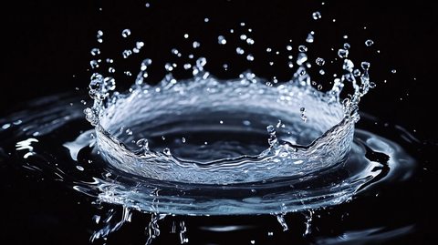 水花飞溅形成椭圆形