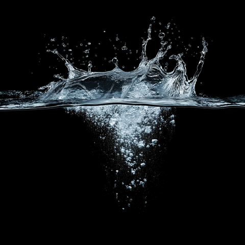 物体碰撞水面水花四溅