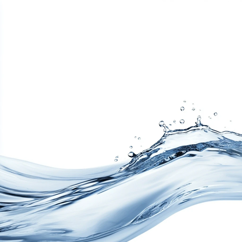 流水白色背景侧视图