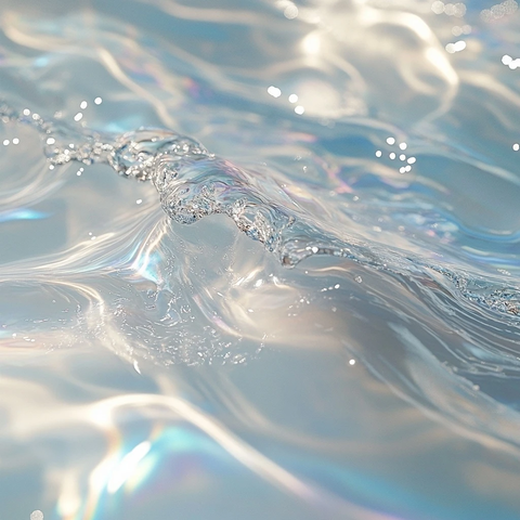 水波纹银光彩虹反射