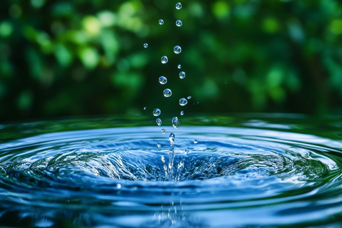 水滴落下激起涟漪