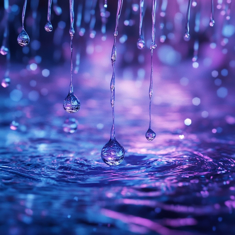 大雨滴紫色蓝色光影