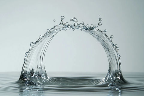 水滴悬浮形成拱形