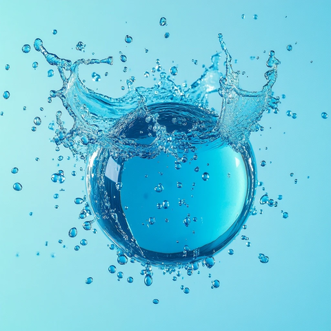 蓝色液滴悬浮球形空中