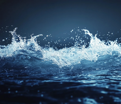 水波飞溅暗色天空
