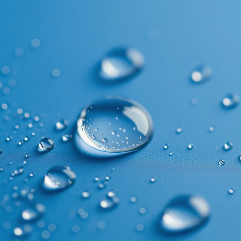 水滴聚集蓝色背景