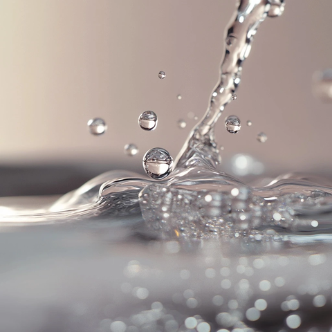 透明液体中上升气泡