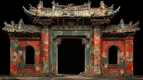 破败古建筑尽显历史沧桑感