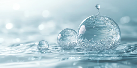 水滴落入球体气泡