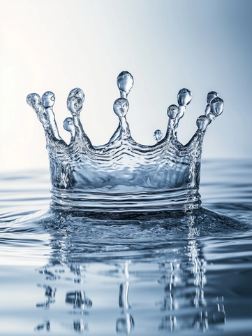 水池水面形成皇冠