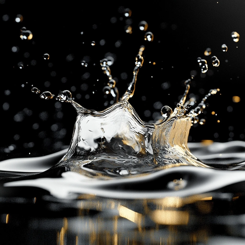 黑白水花金色点缀