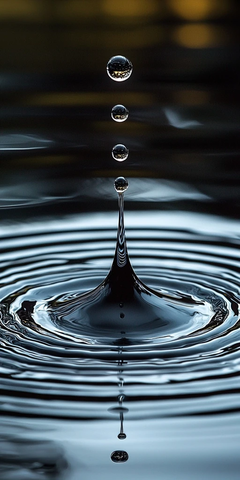 水滴落入水面波纹