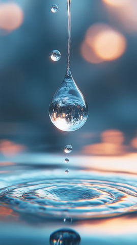 悬浮水滴内含小水滴和植物形状