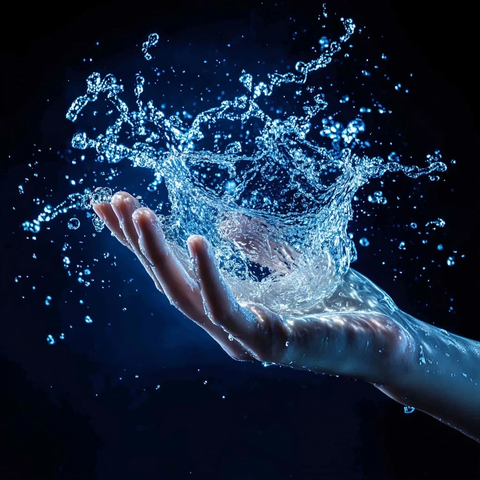 水花驱散手掌形状