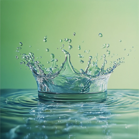 水滴落入水面扩散