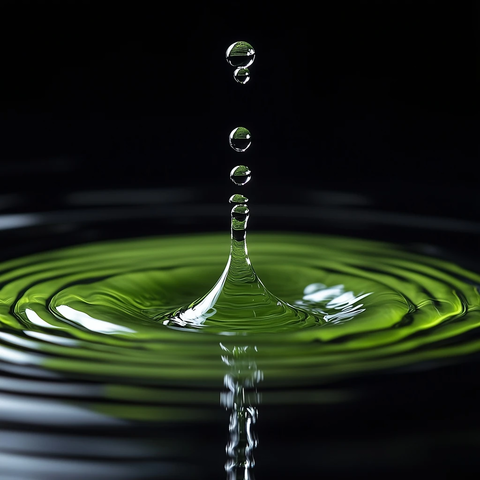 绿滴落入清水中