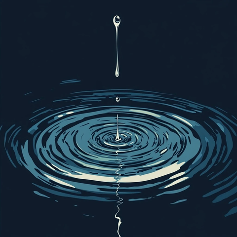 泪滴落入共享水洼