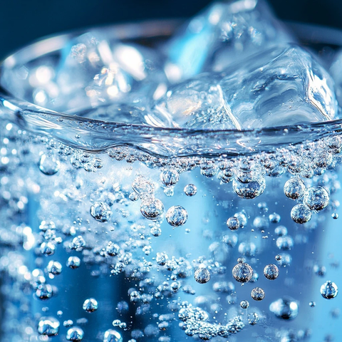 苏打水泡沫冰块玻璃杯