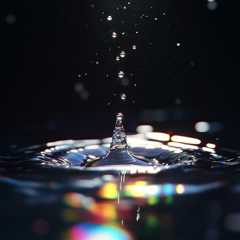 雨滴彩虹光影特写