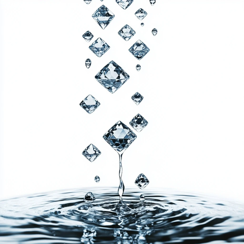 钻石落入圆形水洼