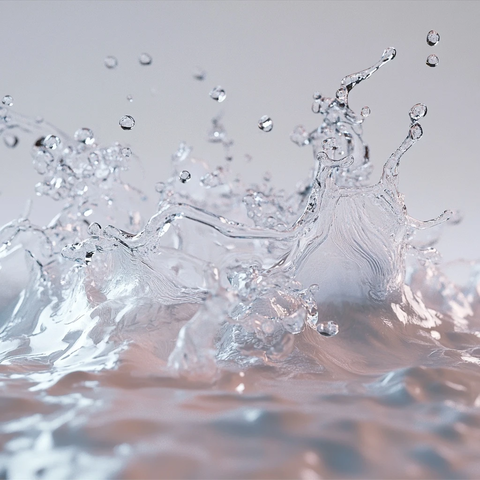 白色背景塑料延伸水流环绕