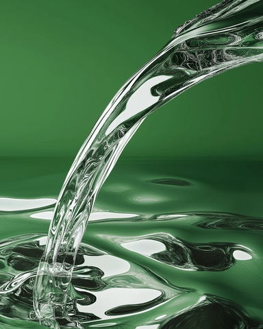 水流倒入波浪水面