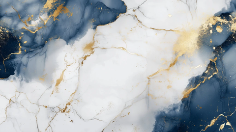 大理石纹理蓝金配色