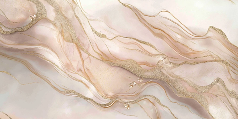 淡雅水彩银箔纹理画